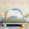 Blue Unique Children's Bed Modern Pretty Loft Queen Bed Comferter Wood Camas De Dormitorio Furniture Home 1
