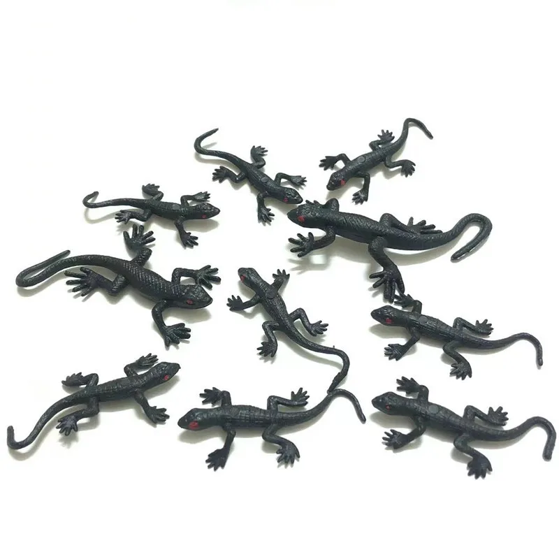 20Pcs Simulatlon Gecko Plastic Toys Halloween Decoration April Fool's Day Kids Trick or Treating Small Toys Lizard Gecko