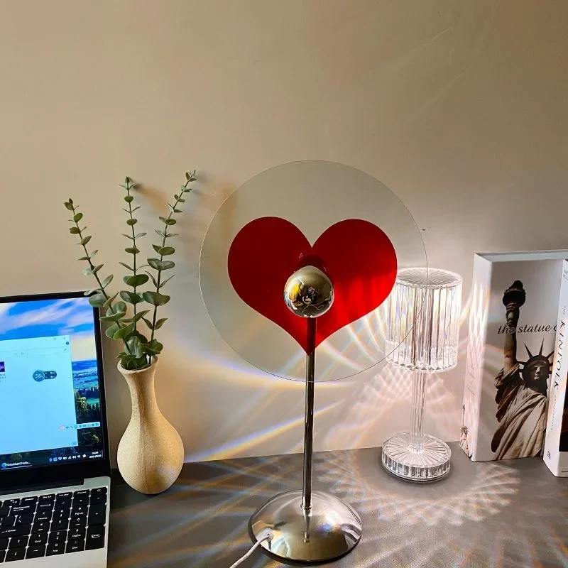 

Wedding Creative Projection Bedroom Mood Light DIY Romantic Love Light and Shadow Desk Lamp Usb Plug Bauhaus Table Lamp