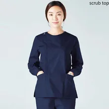 

Long Sleeve Medical Clothes Women Zipper Opening Scrub Coat Round Collar Cotton Nursing Uniform Spa Workwear Doctor Overalls Vet