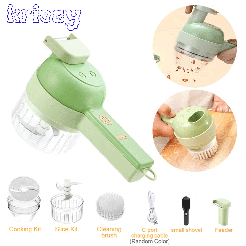 4 in1 Multifunctional Electric Vegetable Cutter Slicer USB Charging