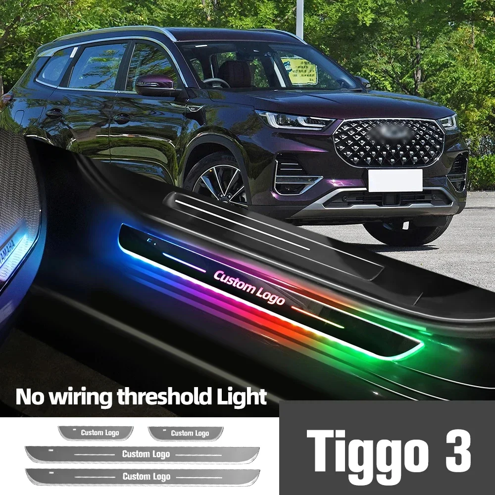 

For Chery Tiggo 3 2014-2016 2015 Car Door Sill Light Customized Logo LED Welcome Threshold Pedal Lamp Accessories