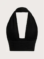 Haut court dos nu pour femmes, Sexy, couleur unie, col licou, vêtements Y2K, Grunge, Style High Street, Club, sans manches, Streetwear, été, 2024 2