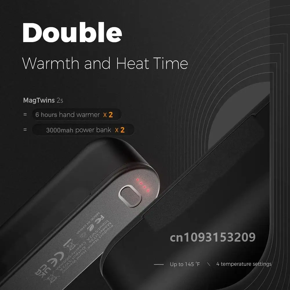 New 2 in 1 Magnetic Rechargeable Hand Warmers Electric Portable Handwarmers Ergonomic Compact Pocket Heater Tech Gifts Outdoors