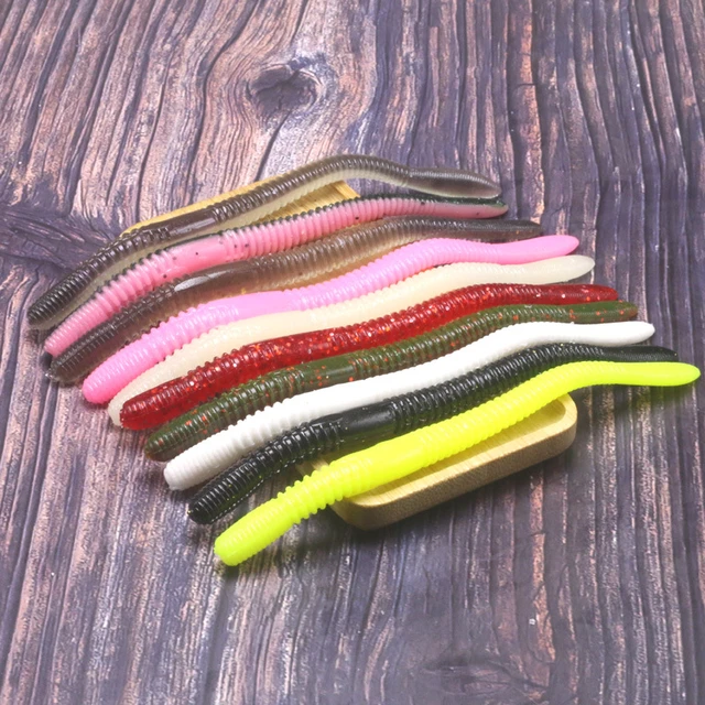 10pcs Soft Plastic Fishing Lure Worm Slow Sinking Jigging Bait for Ned Rig  Wacky Rig Finesse Rig Walleye Catfish Perch Bass - AliExpress