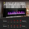 72" Electric Fireplace Remote Control Touch Screen Linear Heater Reversible Installation Adjustable Heat Levels Energy Efficient 5