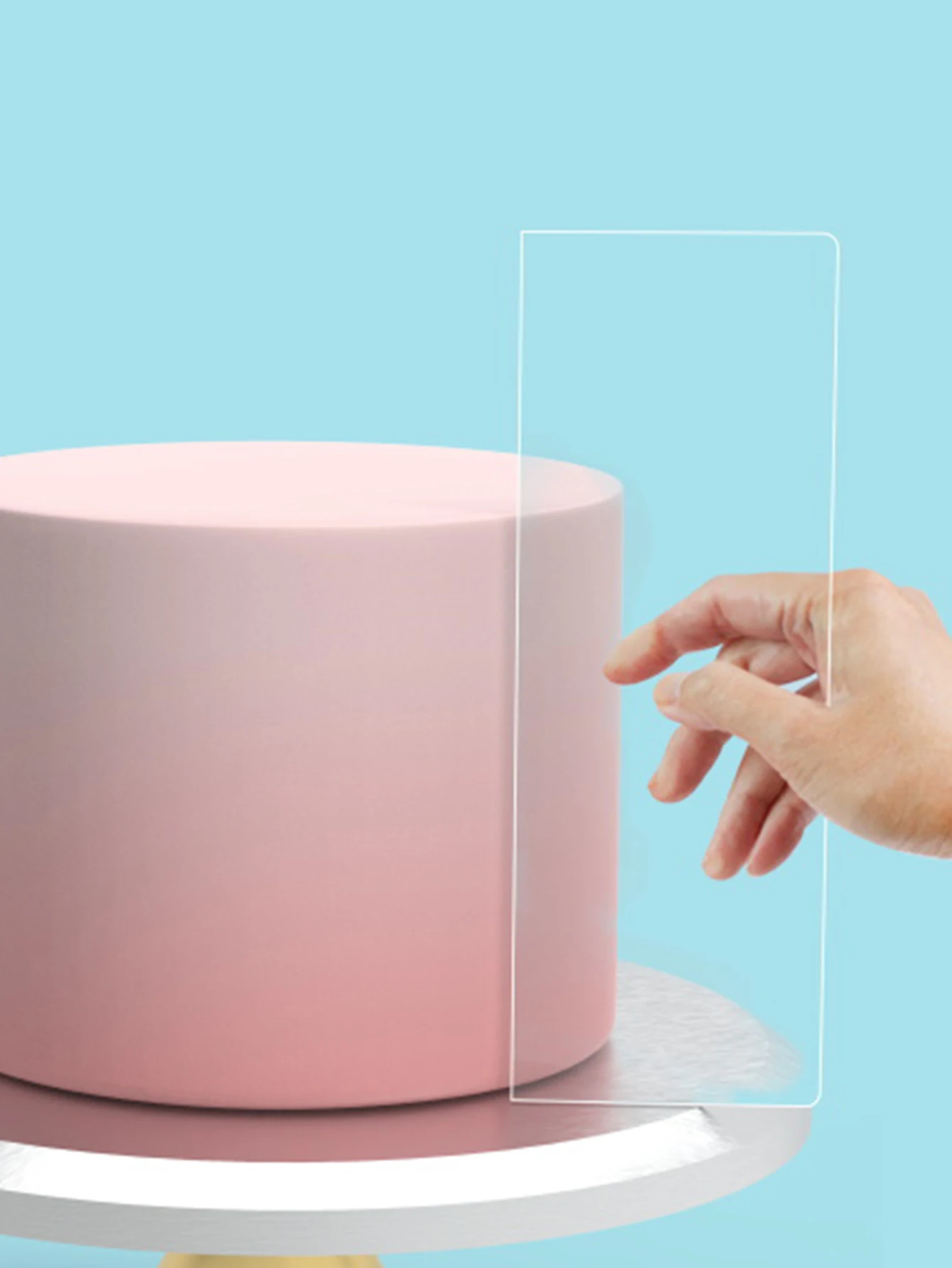 Description Picture 4 of item1Pcs Acrylic Cake Scraper Transparent Spatulas for Easy Decorating Cleaning Rectangular Home Baker Baking Tool Kitchen Accessory