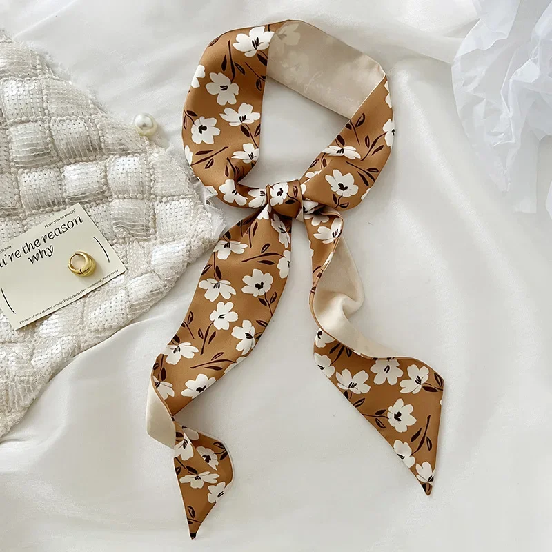 Yellow Pastel Multifunctional Silk Scarf, Women's French-Inspired Accessory