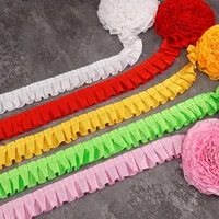 33 Yards Ruffle Pleated Lace Trim 4cm Satin Ribbon Gather Ruffle Edge for Applique Sewing Crafts, Home Decoration
