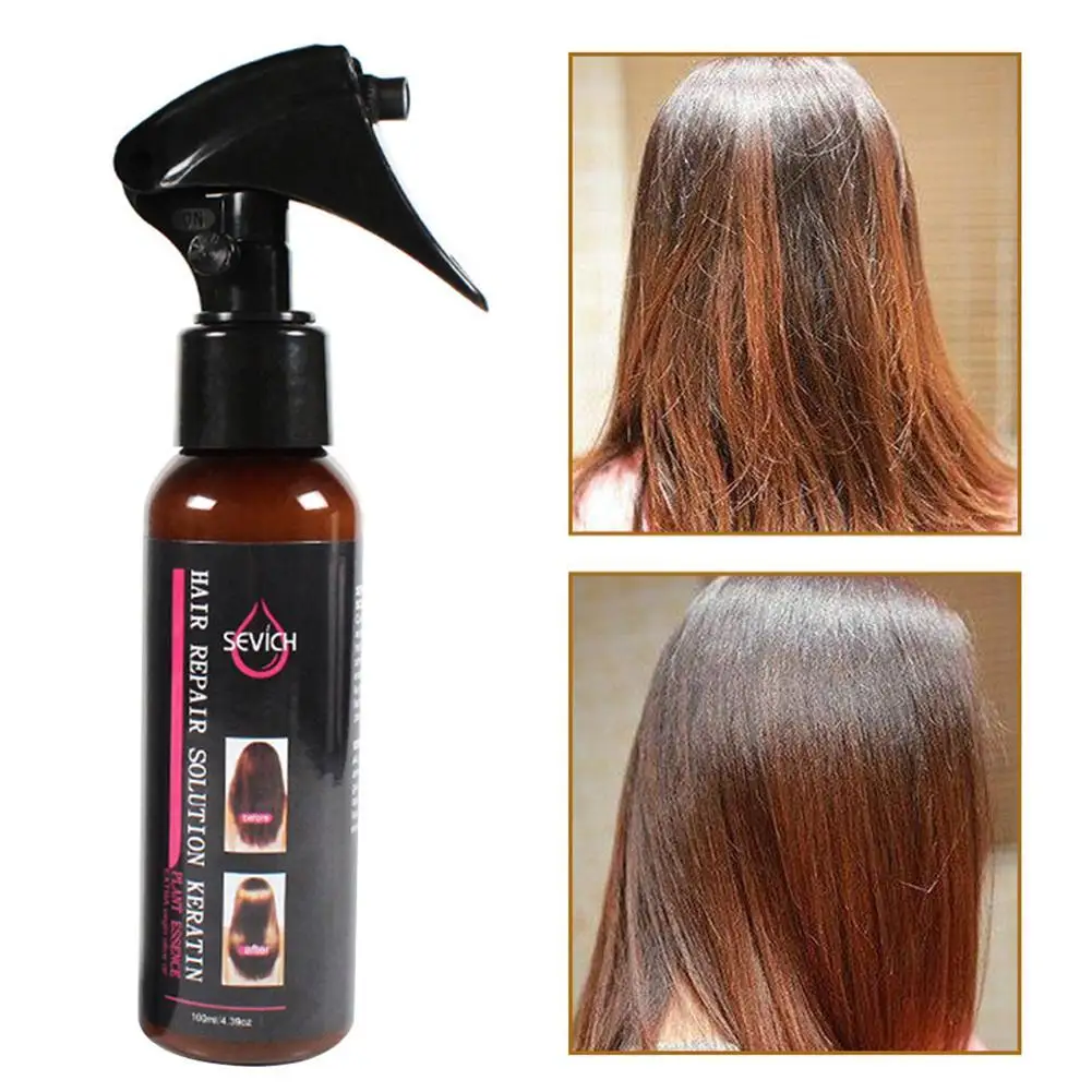 Spray suavizante para cabelos, 100ml, para reparar o tingimento, engomar, óleo essencial, cuidados com os cabelos, brilhante e frizz, evita danos_voghion.com