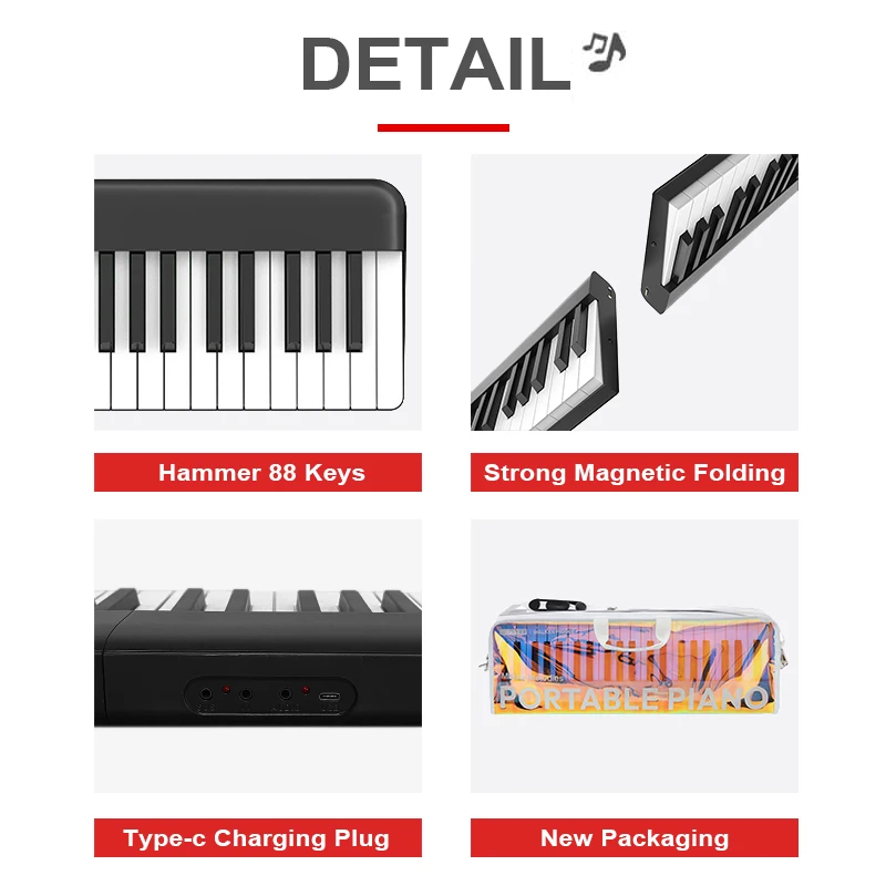 Dinas 88 Weighted Key Keyboard Piano Electronic Digital Factory Supply