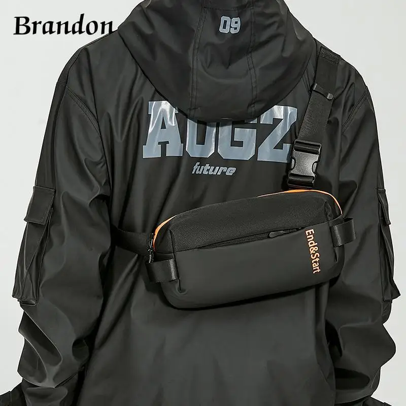

High end men's designer chest bag multifunctional crossbody large capacity waist bag sports single shoulder mailman bag