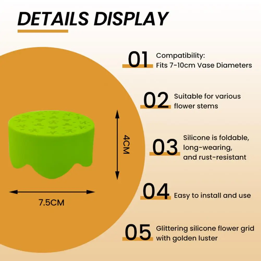 Vase Flower Grid Silicone Flower Arrangement Grid with Multi-holes Stem Holder Plant Fixation Wire Vase Bouquet Frog Arranger 4