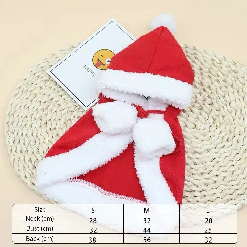 Katze Kostüm Santa Cosplay Lustige Verwandelt Katze/Hund Haustier Weihnachten Cape Dress Up Kleidung Roten Schal Mantel Requisiten Dekor – Detail 8