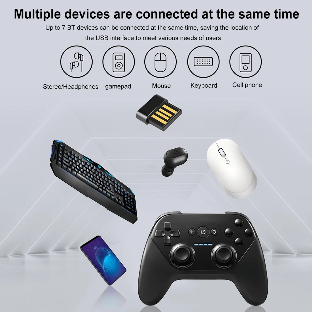 USB 블루투스 호환 5.4 동글 어댑터 음악 오디오 수신기 송신기 드라이브 컴퓨터 PC 노트북용 무료 오디오 수신기