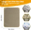 1Pc Large Size Cat Litter Mat-Advanced Honeycomb Double Layer Design,Urine Waterproof,Easy Cleaning,Scatter Control,Stay Clean 2