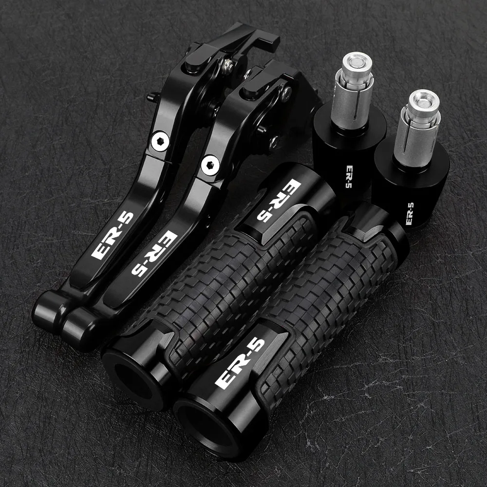 

Motorcycle Foldable Brake Clutch Levers 22MM 24MM Handlebar Knobs Handle Grips Ends For KAWASAKI ER5 ER-5 er 5 2004-2005