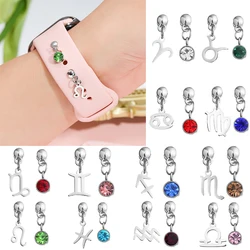 12 Constellations Symbol Charms for Iwatch Silicone Strap Decorative Charm for Apple Watchband 2pcs Couple Charms Stud Jewelry