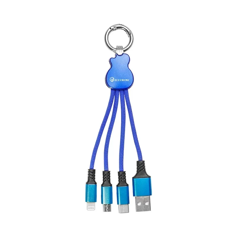 3 인 1 마이크로 USB 타입 C 충전기 케이블 멀티 Usb 포트, 안드로이드 핸드폰 코드, 보관 및 휴대가 간편
