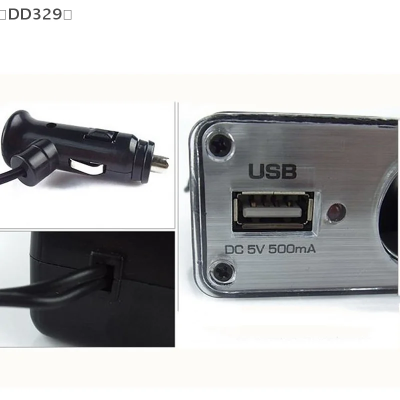 〔DD329〕Car Cigarette Lighter Multi Socket 3 Way + USB Port Charger Adapter DC 12V Witty Vehicle Power Distributor