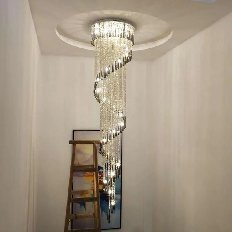 

Phube Duplex Building Stair Crystal Chandelier Villa Foyer Shopping Mall Hotel Large Chandelier Bubbles Chandeliers Light