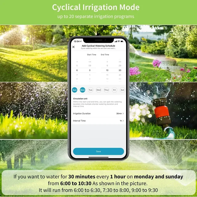 Diivoo Smart 2 Zone Watering Timer Bluetooth Garden Automatic Irrigation System Drip Sprinkler Controller Valve Smart Life Tuya 6
