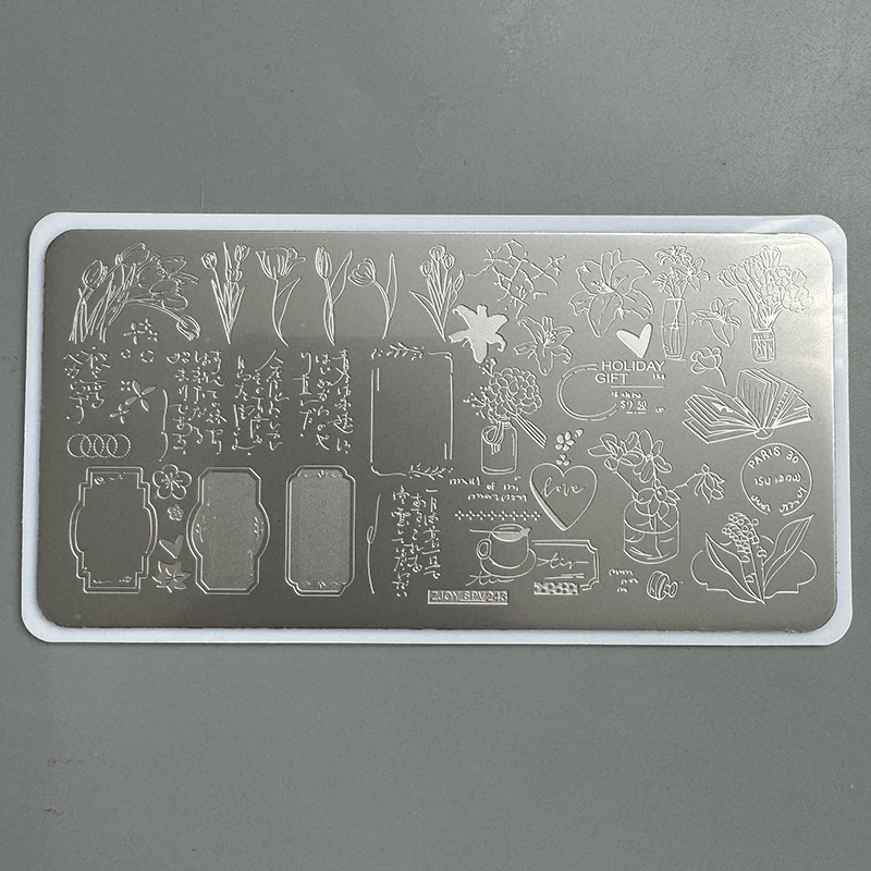 XMQ 스탬핑 플레이트네일 아트 타이거 릴리 템플릿 이미지 플레이트