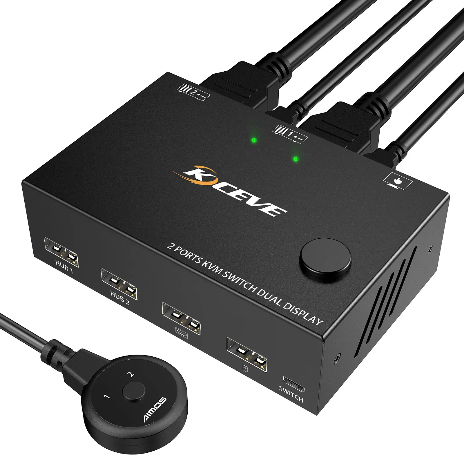 Kceve Kvm Switch 2in2 Out Dual Monitor Controles de Interruptor Hdmi Computadores ou Monitores Laptop Display de Entrada Dupla Nenhum Driver Necessário