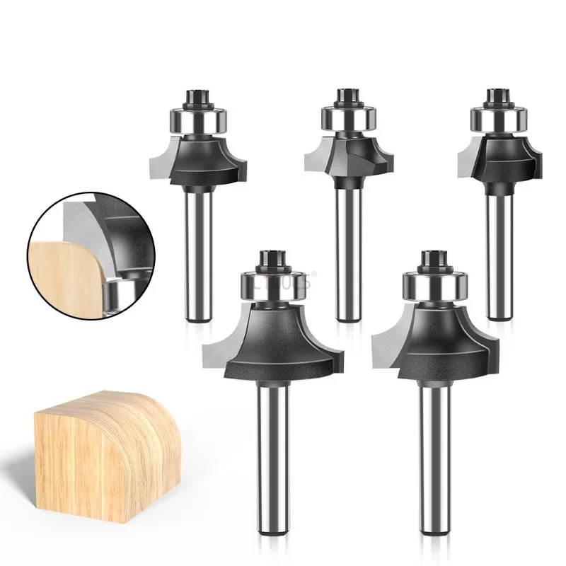 

1/4 Shank R-Angle Slotted Milling Cutter for Trimming/engraving Machine 6mm Fillet Chamfering Drill Bit Woodworking Milling Tool