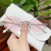 Ultralight diamond-studded Reading Glasses Frameless Cut Edge Anti-blue Light Presbyopia Eyeglasses Diopter +1.0 1.5 2.0 To +4.0 4