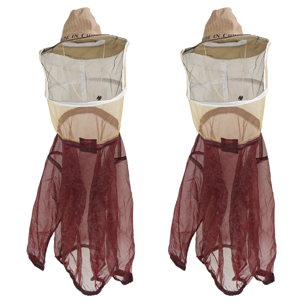 Beekeeping Protective Jacket Smock Suit Bee Keeping Sleeve Beekeeper Breathable Clothes Clothing Veil Dress With Hat Equip Suit