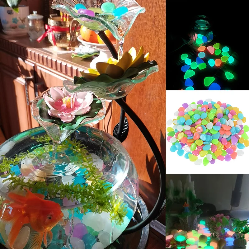 25pcs Glow In The Dark Stones Fluorescent Stones Luminous Pebbles Rocks For Home Gardening Swimming Pool Bar Aquarium Decor