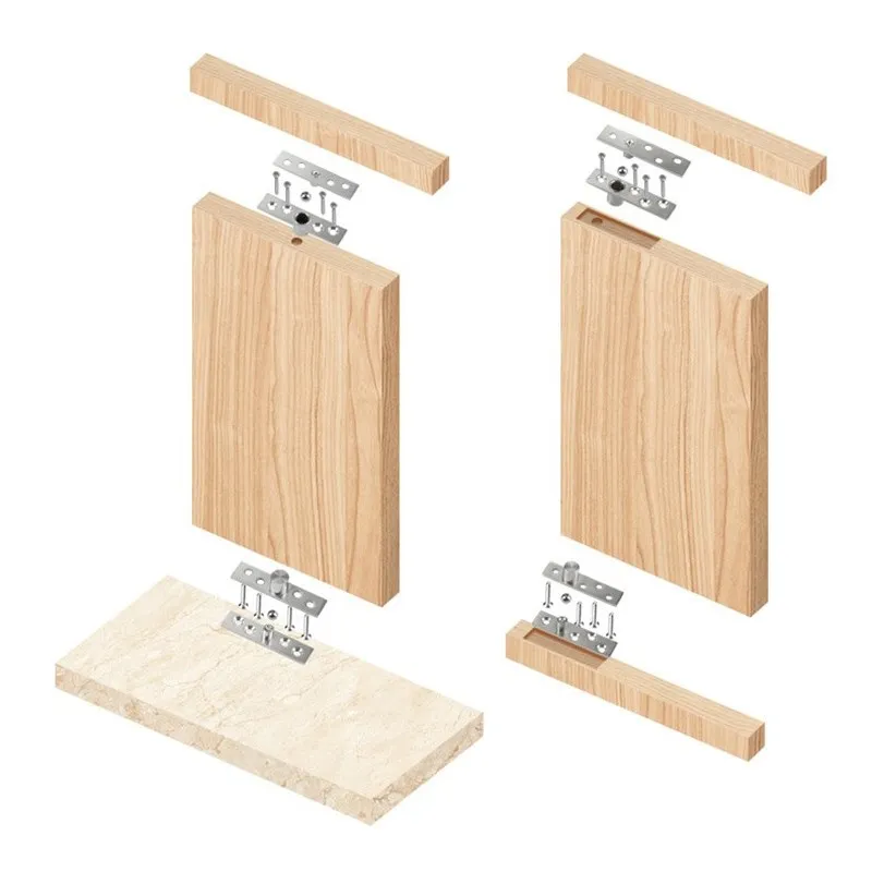 Stainless Steel Door Hinges Rotating 360 Degree Rotation Axis Up and Down Locating Shaft Hidden Pivot