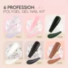 Morovan Poly Gel Nail Kit Starter Kit: 6 Colors with U V Lamp Complete Nail Extension Poly Gel Kit for Beginners 3
