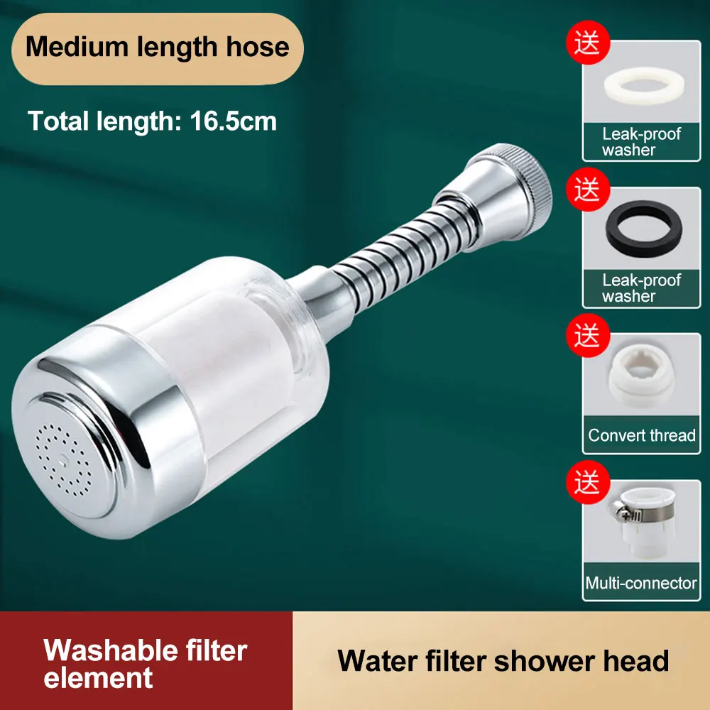 Sink Water Faucet Aerator 360° Adjustable Faucet Filter Purifier Splashproof Kitchen Tap Filtration for Home Kitchen Bathroom