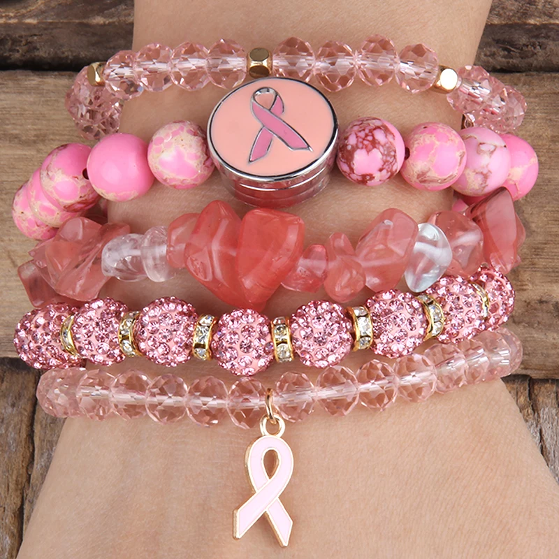 Pink Cat Eye Cancer Bracelet | Together We Can Find a Cure Bracelet –  Hollywood Sensation®