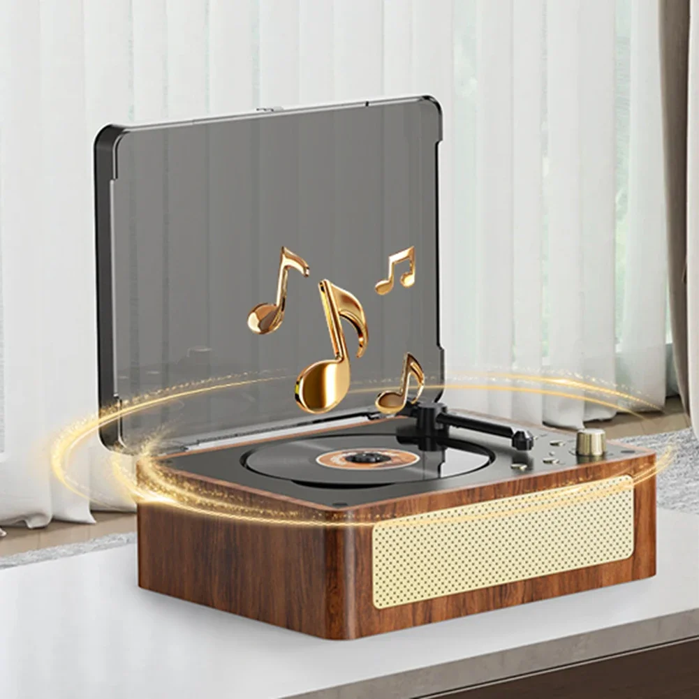 Vintage Leather CD Player Two-way Bluetooth 5.0 Built-in Speaker Portable Rechargeable Support CD BT USB 3.5mm AUX Home Decor