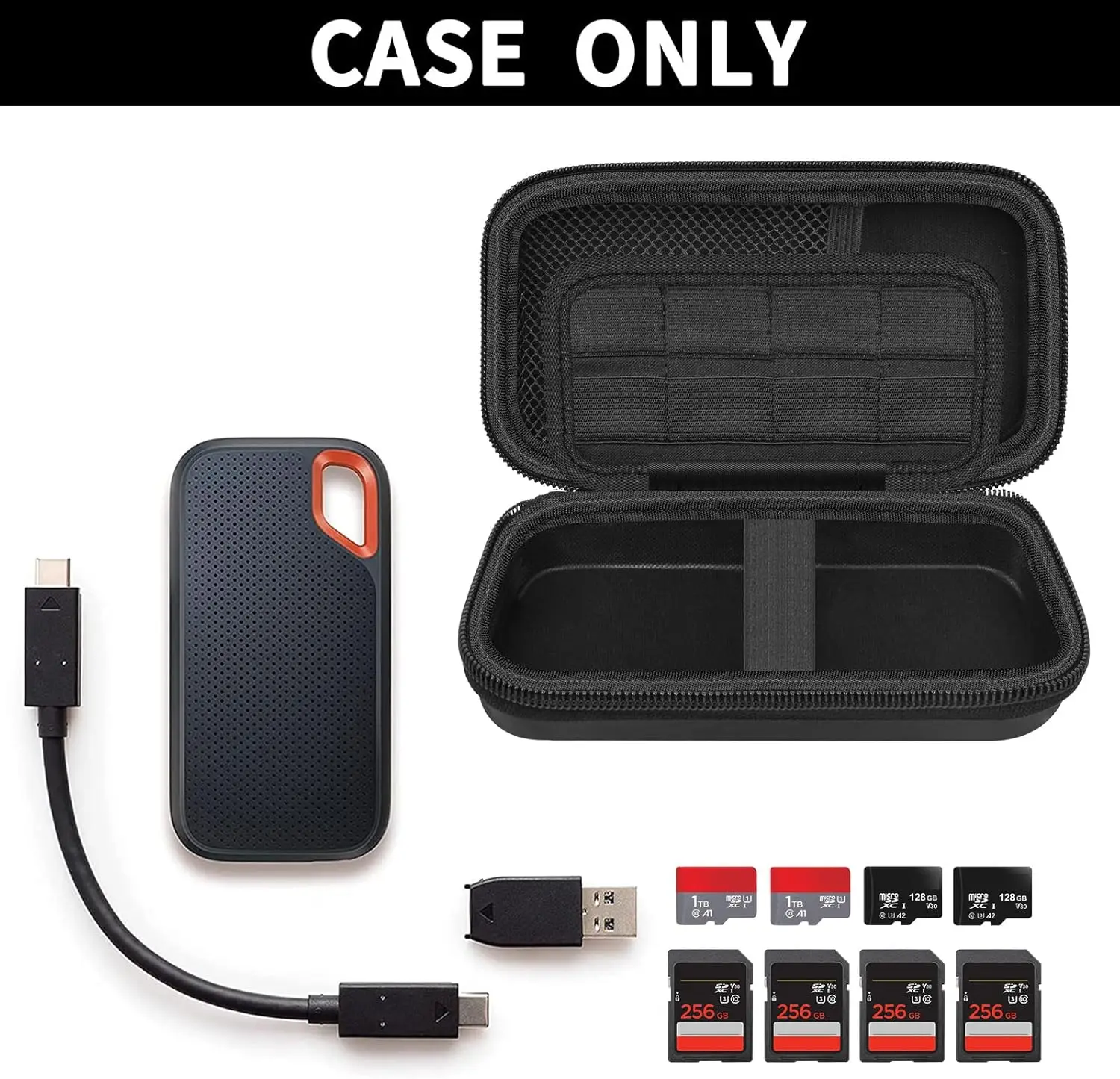 Case Compatible with SanDisk 2TB 1TB 4TB Extreme PRO/for Sandisk Extreme Portable SSD USB-C USB 3.2 Gen 2 ssd storage case