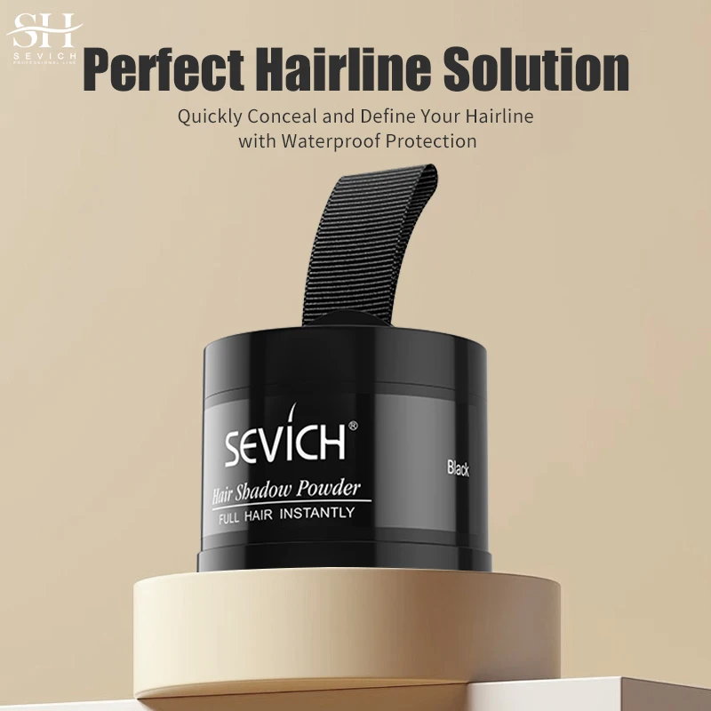 SEVICH Hair Line Powder 4g Black Root Cover Up Natural Instant Waterproof Hairline Shadow Powder Hair Concealer Coverage 12color