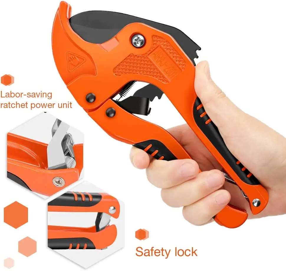 Pipe Cutter AIRAJ PVC Cutting Ratchet Type for PVC PPR Plastic Water Pipes