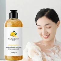 300ml Lemon Scrub Shower Gel, Alcohol-Free, Non-Greasy, Formaldehyde-Free, Rich in Citric Acid, Vitamin E, and Hyaluronic Acid, Suitable for All Light Beige Skin Tones, with a Refreshing Scent, Has Moisturizing, Nourishing, and Oil-Controlling Properties It Can Be Used All Year Round, and It Lasts to Release a Fresh Scent. after Washing, the Skin Feels Comfortable and Not Tight. Suitable for All Kinds of Skin, Such as Dry and Oily Skin, and Is a Good Bathing Product for Both Men and Women. 2