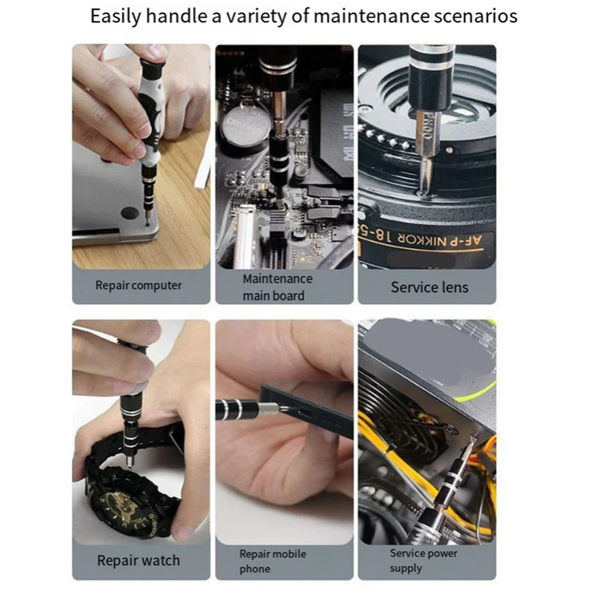 N18R 122-in-1 자기 노트북 스크루 드라이버 키트, 정밀 스크루 드라이버 세트, 컴퓨터 수리 키트 수공구 육각 나사 드라이버 도구