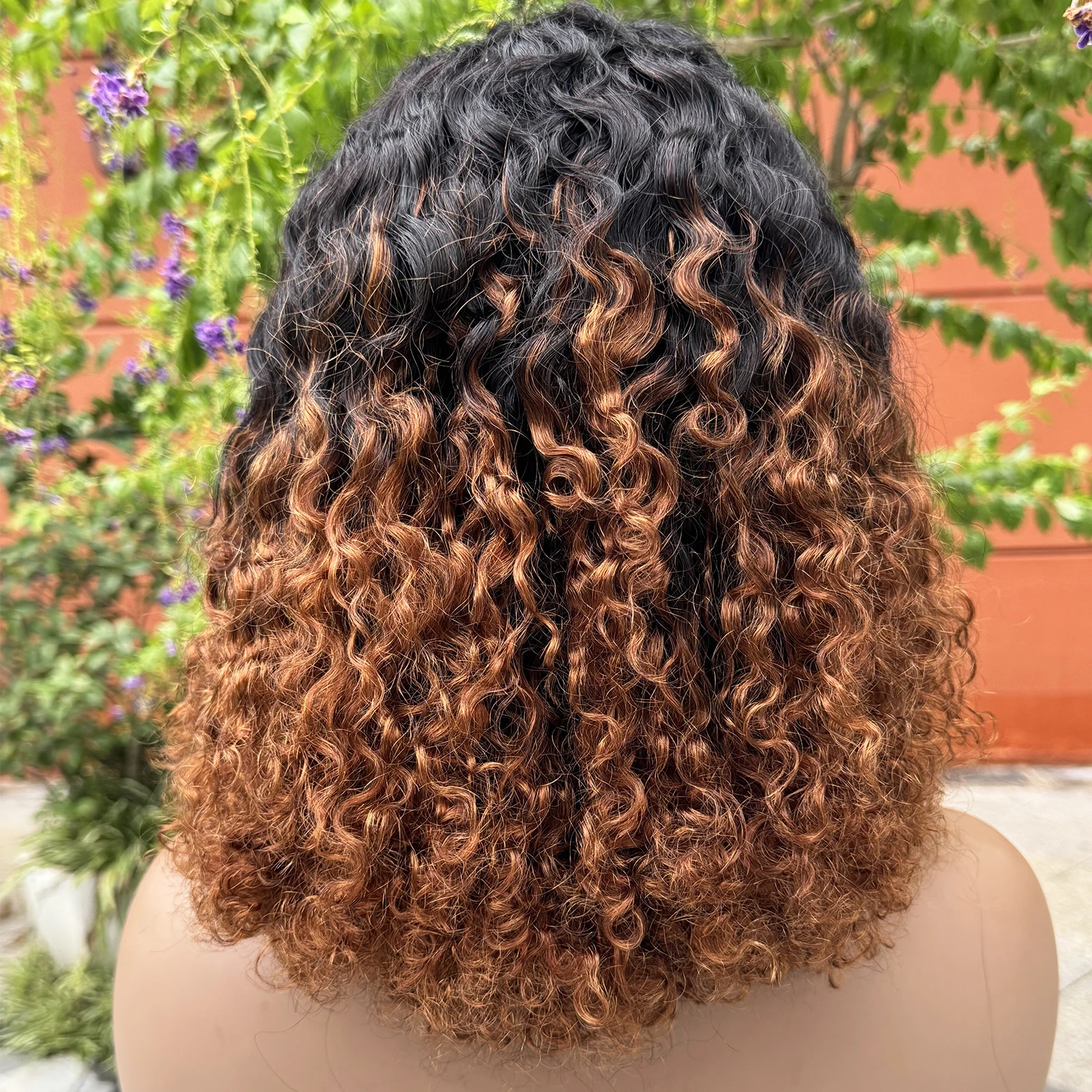 Short Bob Water Wave Human Hair Wigs 4x4 Transparent Lace Closure Wig 250% Density Curly Wavy Remy Hair Wig for Black Women 3
