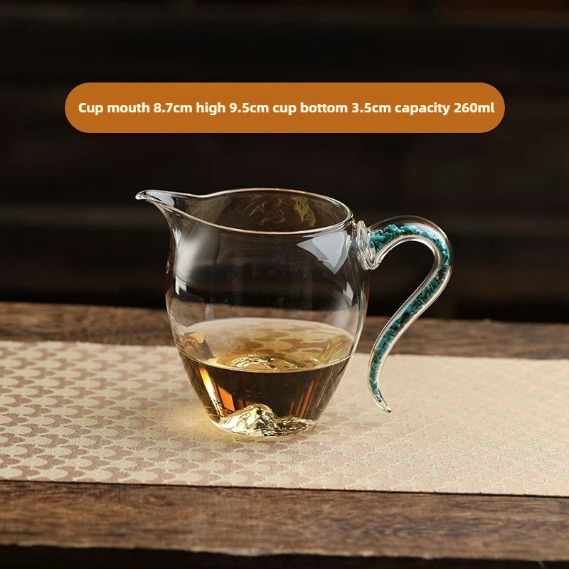 Crystal Glass Tea Set with Gold Accents, Heat-Resistant Borosilicate Pitcher, Separator for Kungfu Brewing & Serving Set