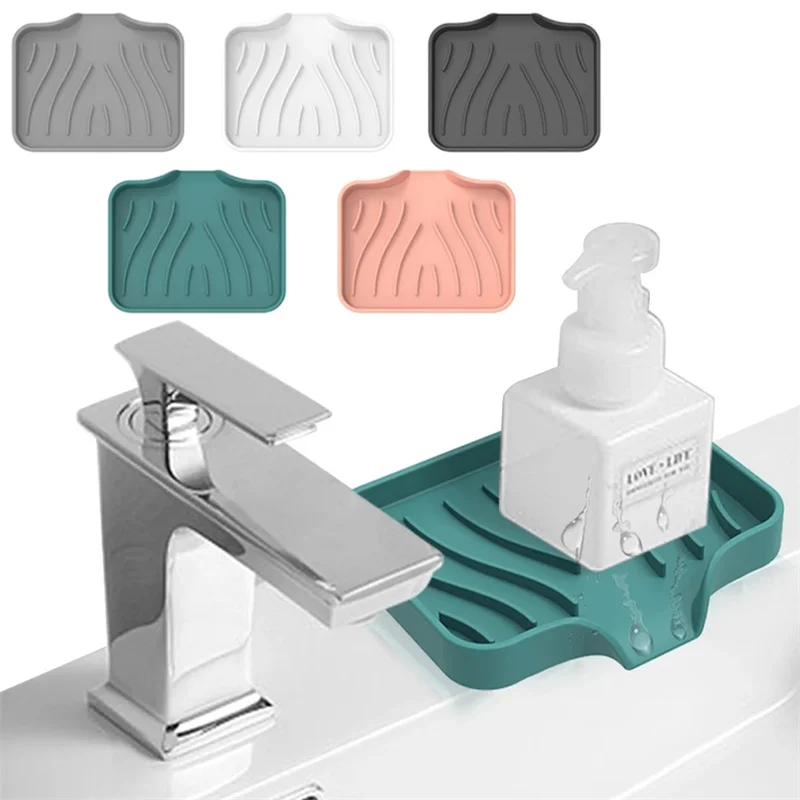 AllTopBargains 4 Sink Caddy Kitchen Silicone Soap Sponge Holder Hanging Basket Dish Bath Shower