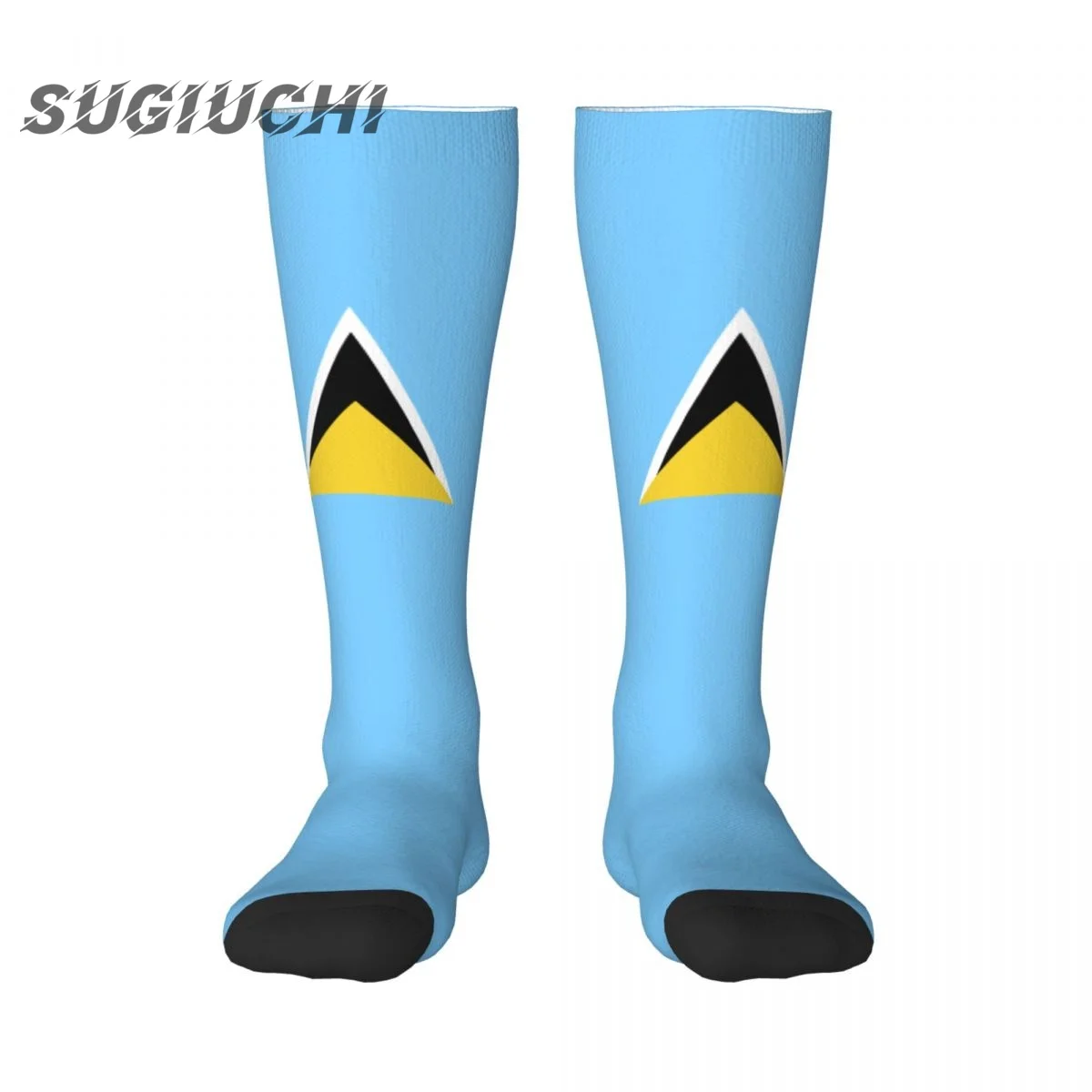 

Saint Lucia Flag Polyester 3D Printed Socks For Men Women Casual High Quality Kawaii Socks Street Skateboard Socks