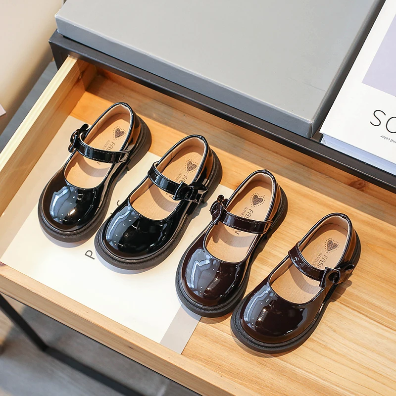Chaussures D'école En Cuir Noir Pour Fille - Taille 11 - Style Mary Jane - Occasion