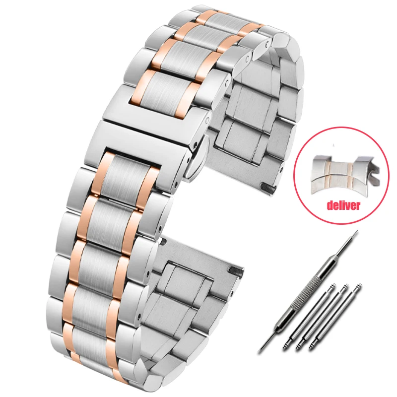 For Tissot Rossini Longines Curved End Stainless steel
