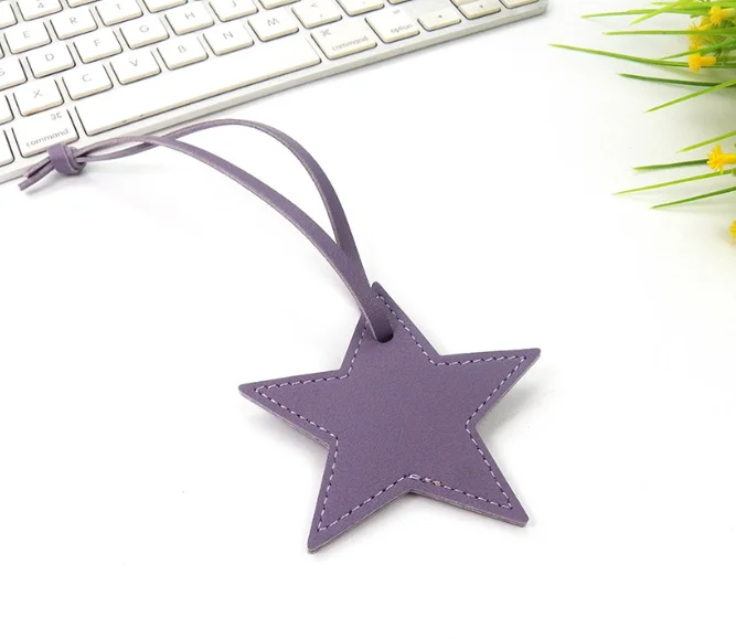 Personalized Five-Pointed Star Leather Keychain Pendant Gift