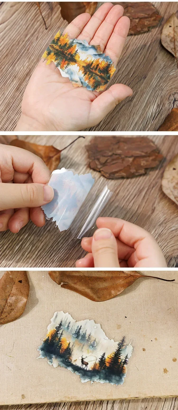 10Pcs landscape Stickers pack materials Supplies account water for Mountain decoration River manual base Scrapbook cut 125*106mm